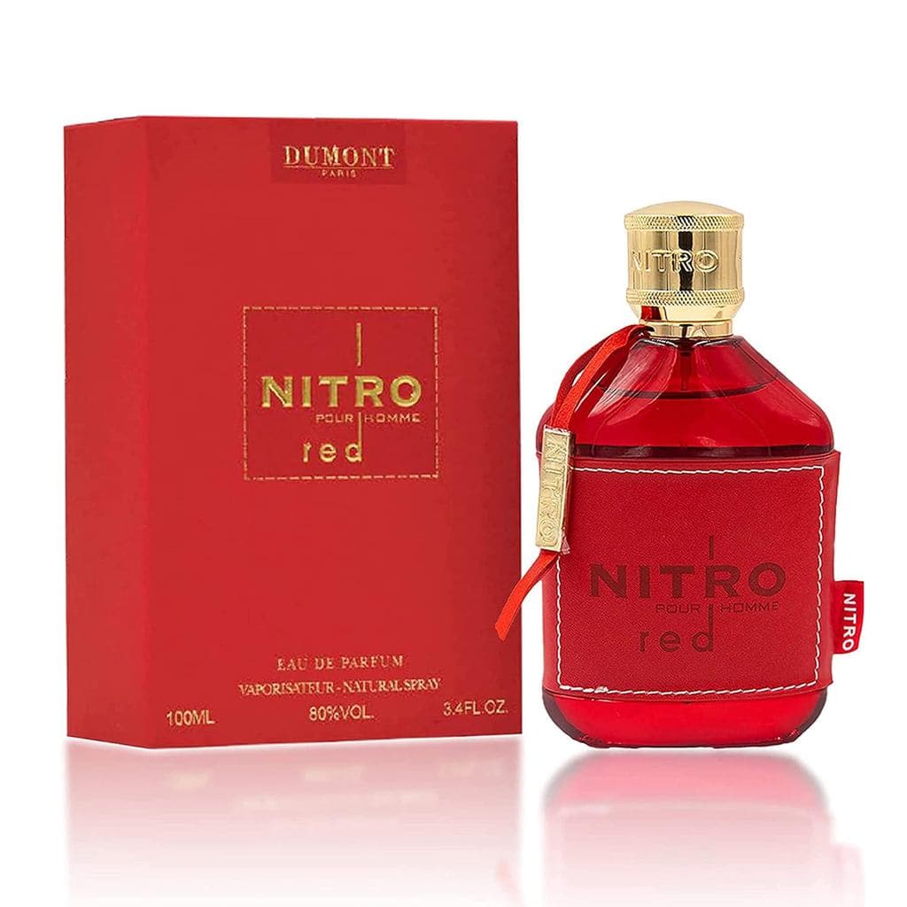 Dumont Nitro Red 3.4 Fl Oz Eau De Parfum para Homens – Fragrância Rica, Frutada, Amadeirada e Floral – Aroma Luxuoso e D