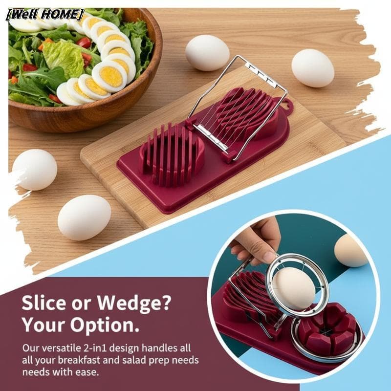 [Well Home] 1 Peça Cortador De Ovos Multifuncional De Modo Duplo Fios De Aço Inoxidável Ferramenta De Cozinha Segura Par