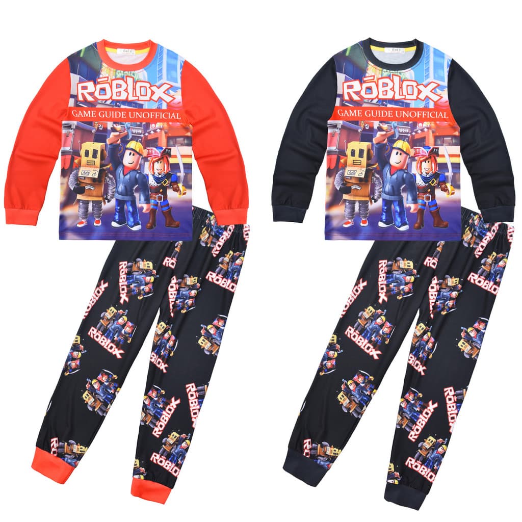 Estoque pronto comércio exterior Ro roblox roupas médio grande crianças 120-170 tamanho Homewear terno manga longa terno