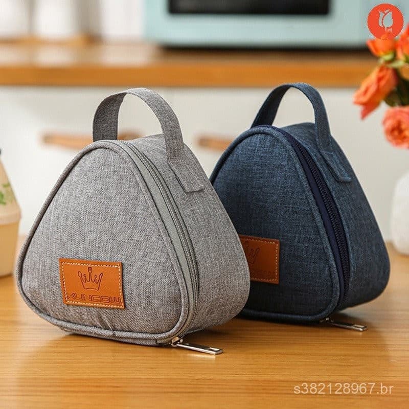 Mini Bolsa Térmica Triangular/Bolsa Térmica de Alumínio para Almoço/Bolsa para Bolas de Arroz e Bento para Estudantes LW