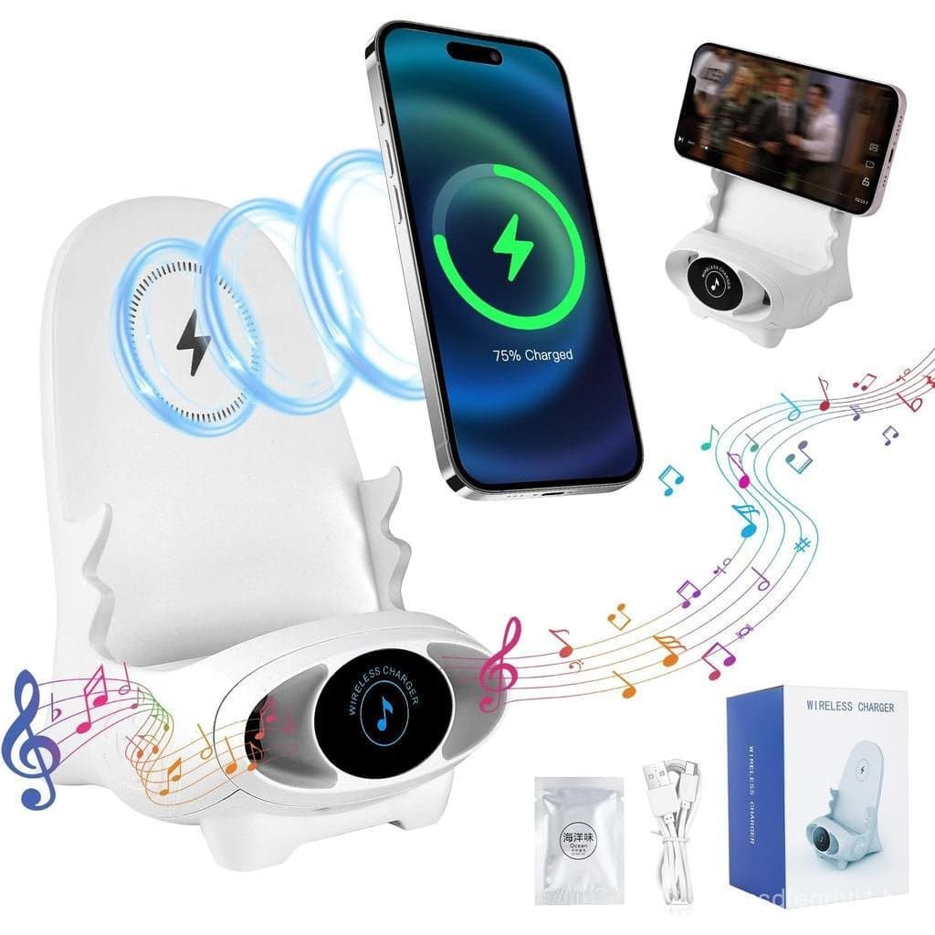 Mini Cadeira com Carregamento Rápido Sem Fio, Suporte Multifuncional para Celular, Mini Cadeira Portátil com Carregament