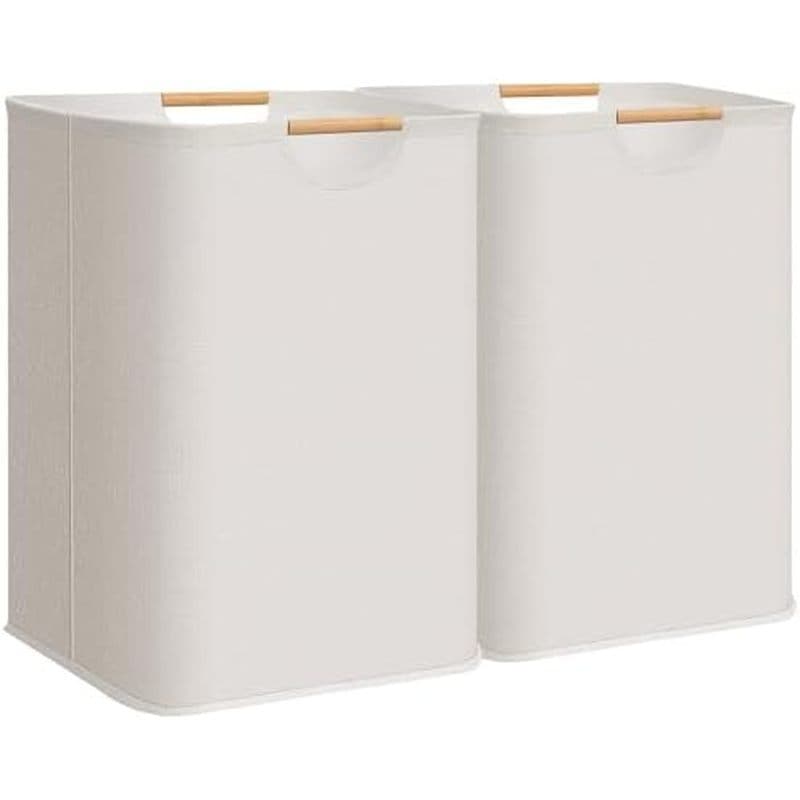 Armazenamento MANIAC Cesto De Roupa Grande De 2 Pacotes , 100L (26.4 Gal) Suja Dobrável Com Alças De Bambu , Roupas Autô