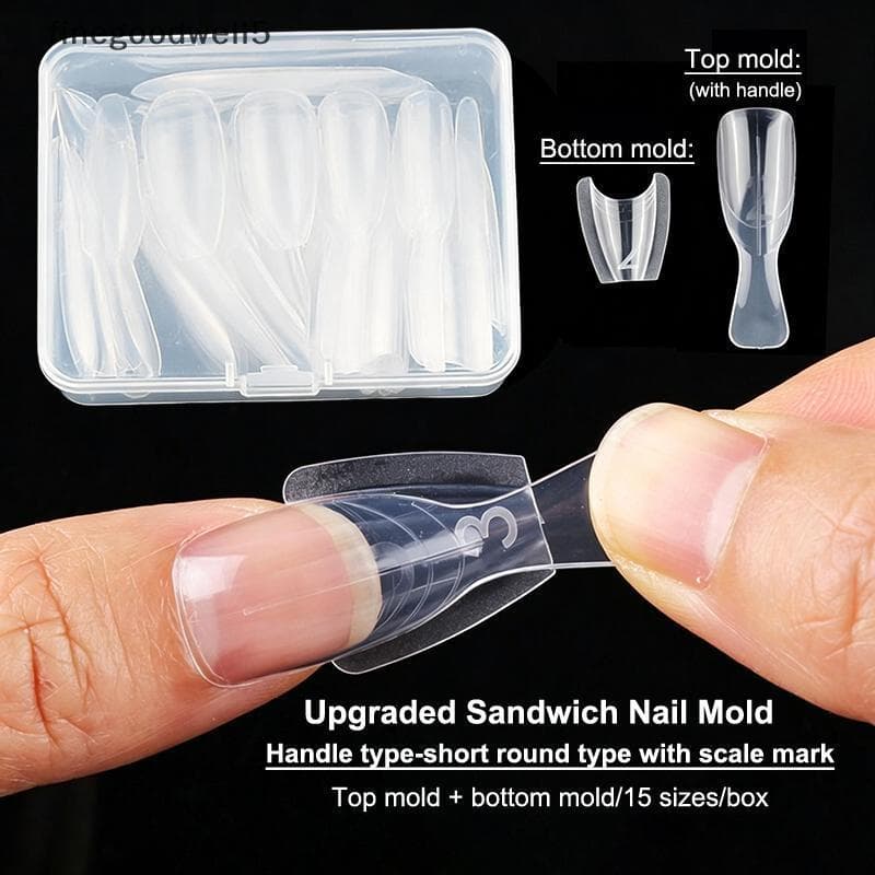 Finegoodwell5 Qui Uso Profissional Formas De Unhas Sanduíche Original 60 Pcs Molde Ideal Para Salões BELLE