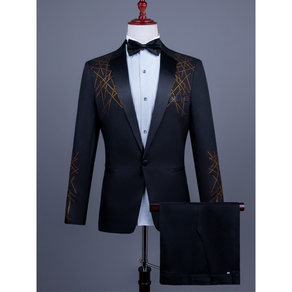 Traje de desempenho masculino vestido coro terno masculino cantor anfitrião arte exame reunião anual traje masculino