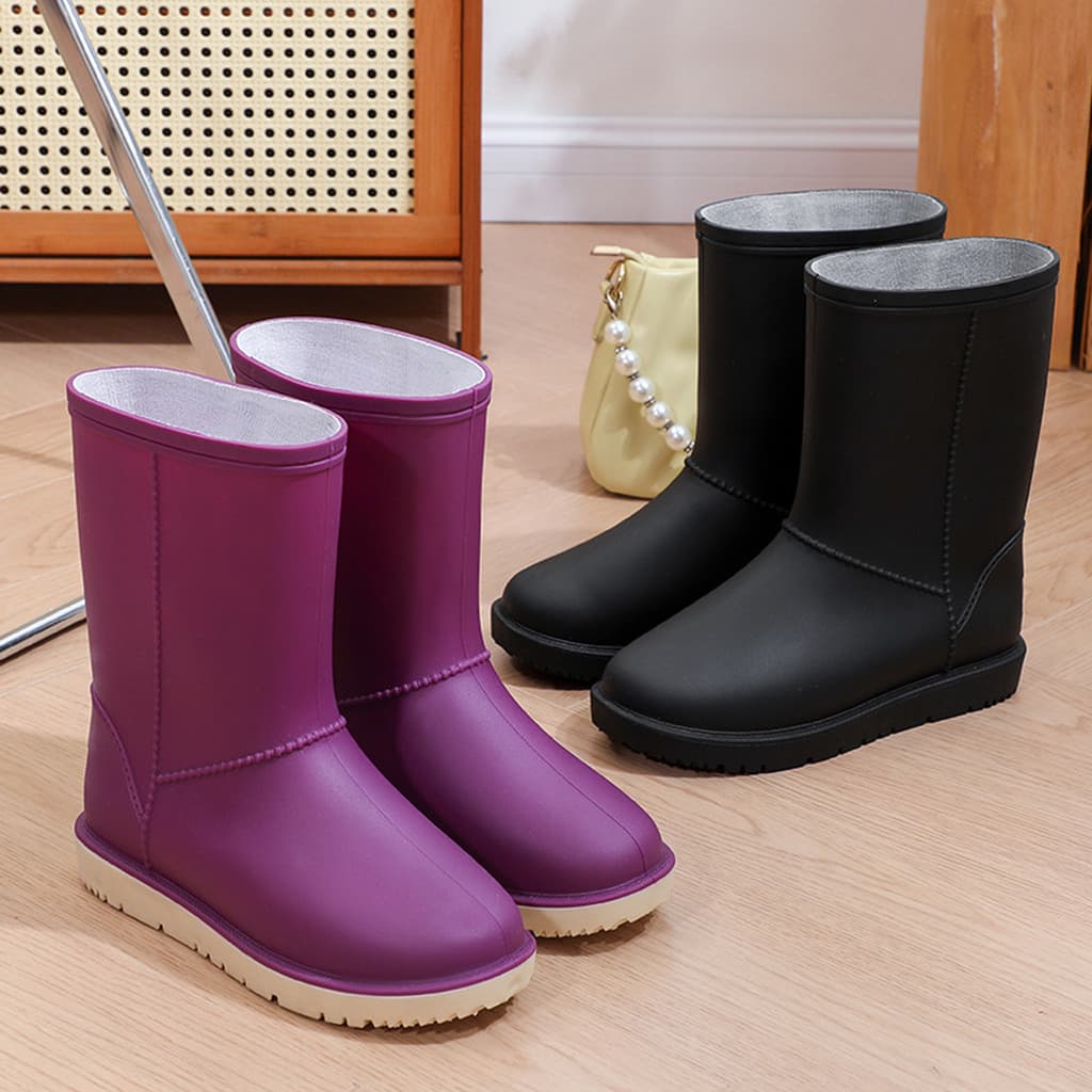 Novos sapatos de lã-botas de chuva de lã inverno homens mulheres botas de chuva antiderrapantes Mid-Tu