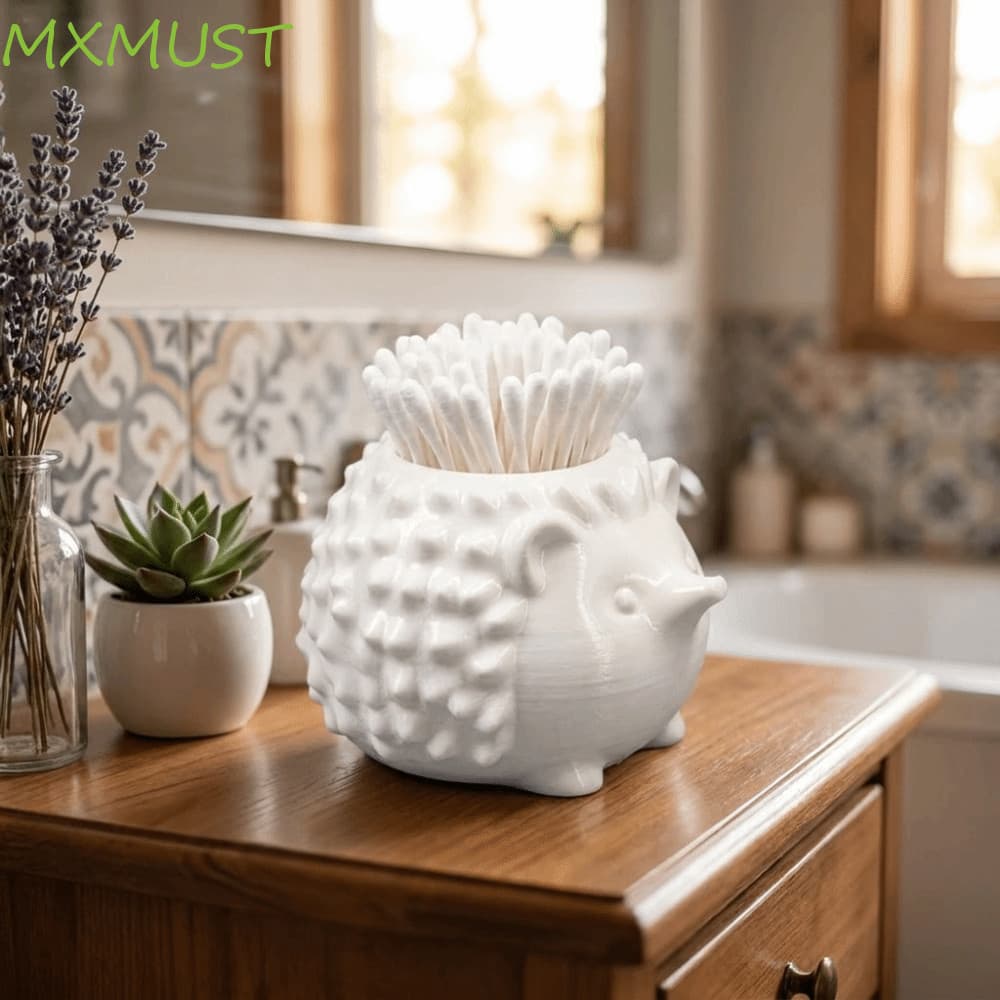 MXMUST 2 Peças Porta Palito Em Forma De Ouriço , Suporte Portátil Para Cotonete De Algodão De Plástico , Mini