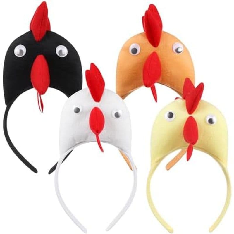 Ipetboom Galo Party Headband 4 Pack Animal Hairbands Para Festival Costume Acessórios Mulheres E Crianças Férias Celebio