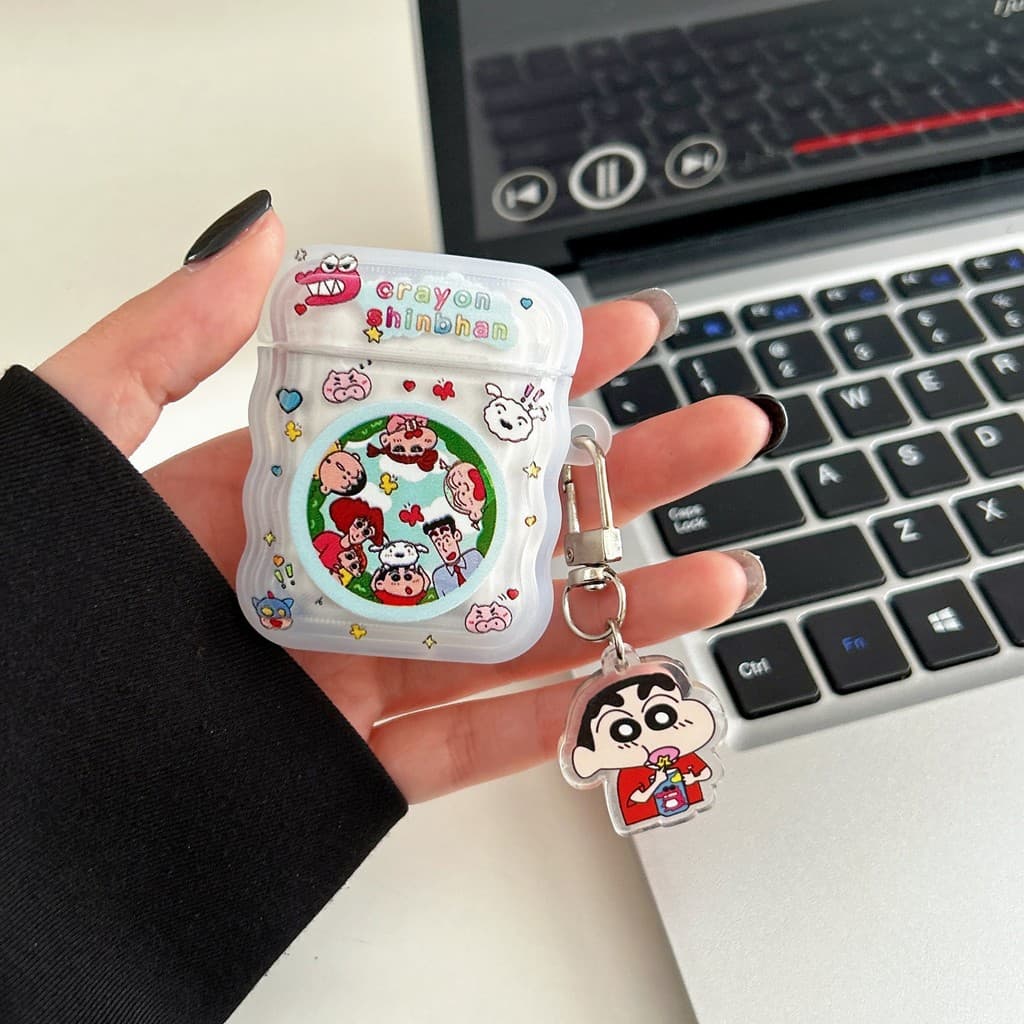 Family Shin-chan and Chibi Maruko-chan earphone case for AirPods 4, suitable for AirPods Pro 2,  second-generation AirPo