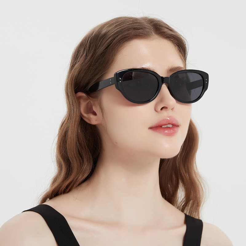 Óculos de sol feminino TR90 gato óculos quadro verão HD pára-sol protetor solar bloco ultravioleta óculos de sol ao ar l