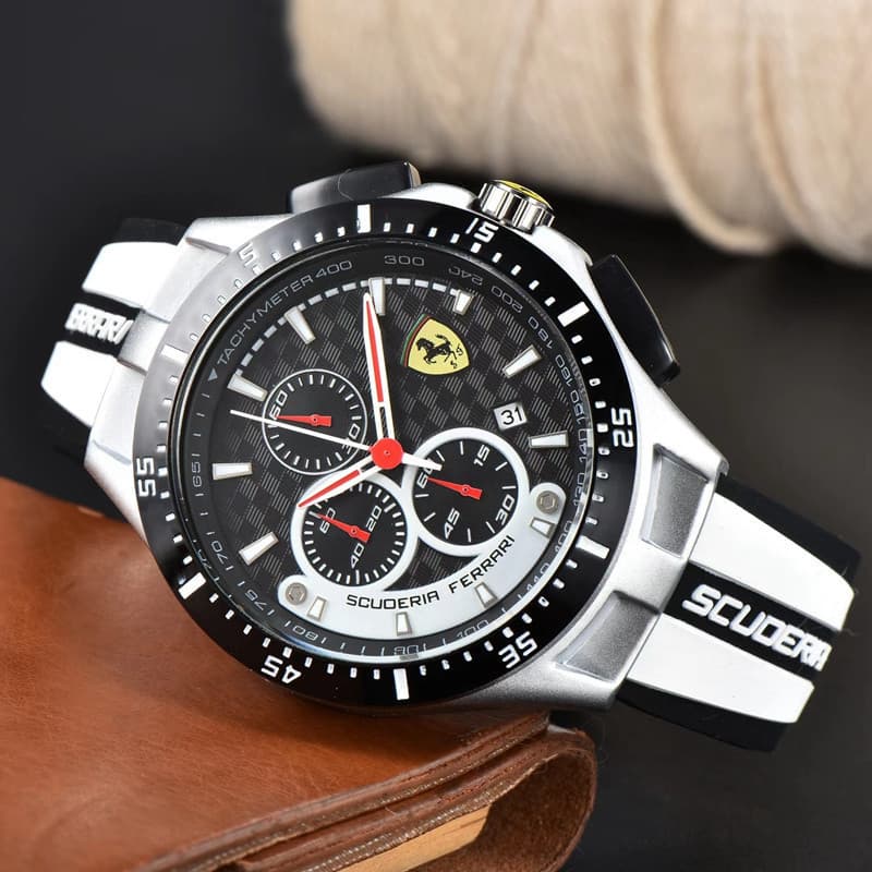 Relógio Cronógrafo Multifuncional Masculino Moda Seis Mãos Quartzo Série FERRARI Relógio Cronógrafo Top Marca Estilo