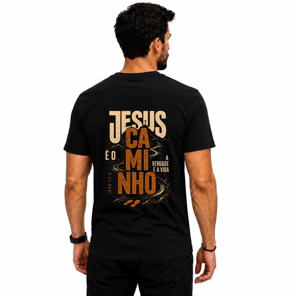 Camiseta Jesus é o Caminho Camisa Cristã Masculina e Feminina 100% Algodão