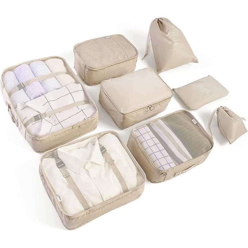 Conjunto de 7 peças de bolsas de armazenamento multifuncionais para viagens, bolsa para guardar roupas e sapatos, organi