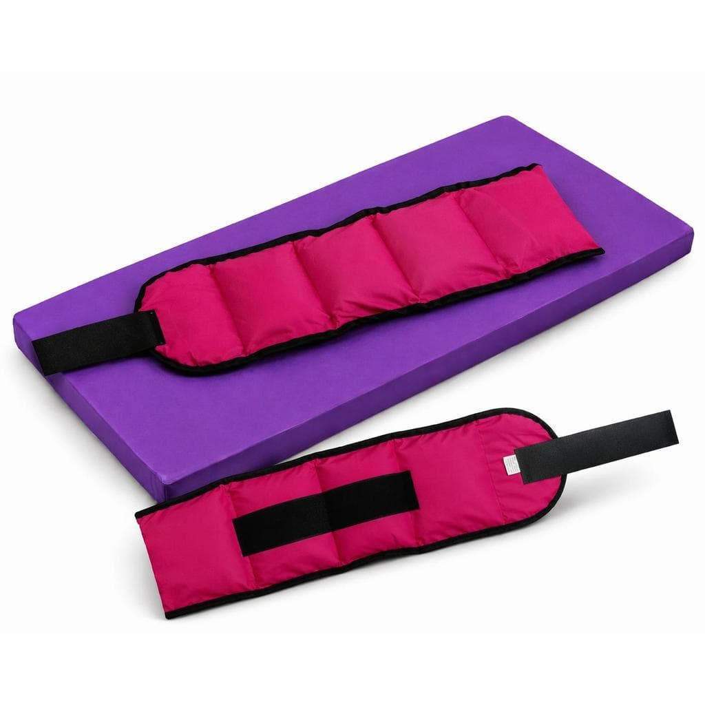 Kit Fitness Par Caneleira Rosa + Colchonete Roxo 90x40x3cm Academia Musculação Treino Escolha o Peso