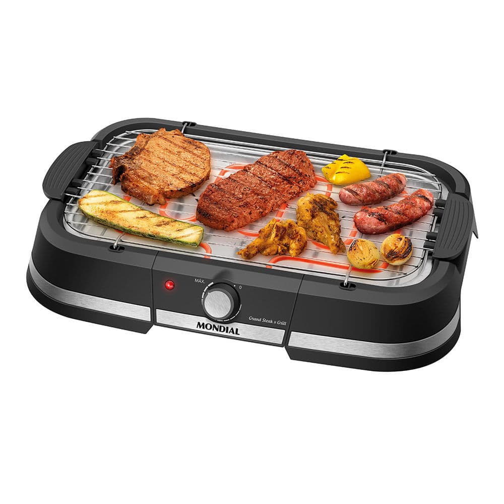 Churrasqueira Elétrica Grand Steak & Grill 1800W CH08BI Mondial Preta 127V