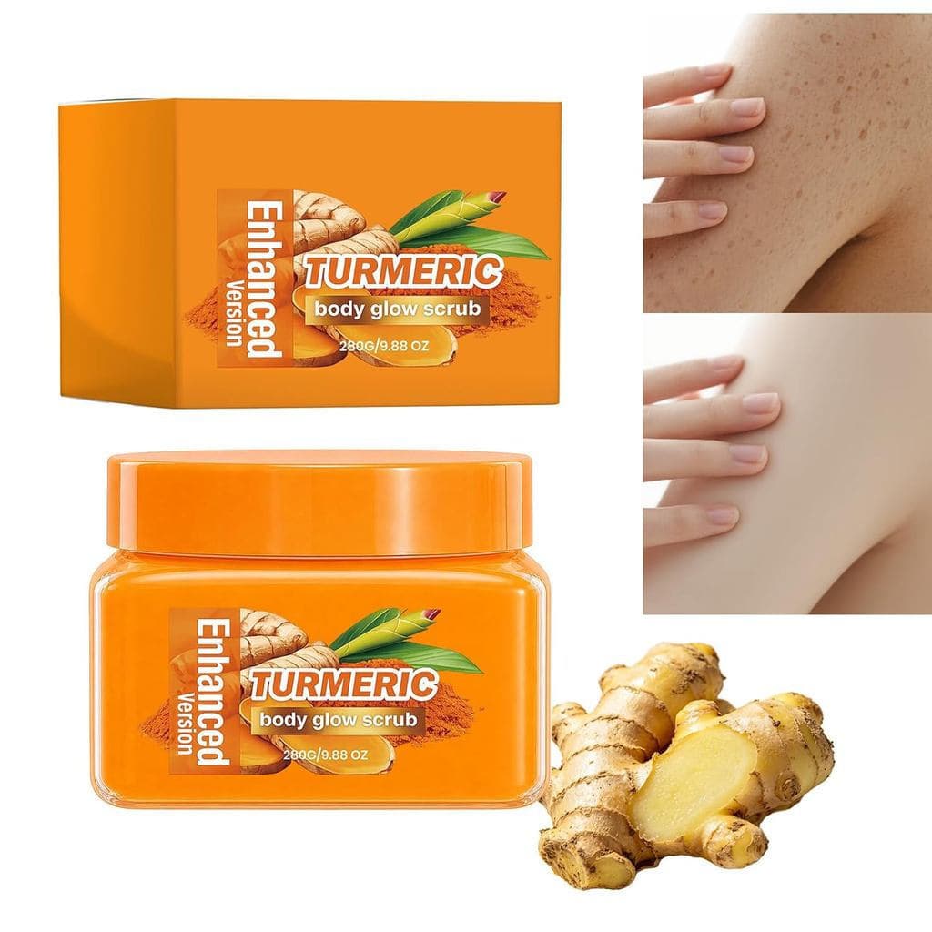 Esfoliante Corporal de Cúrcuma Hidratante e Calmante, Produto Esfoliante Corporal para Uniformizar o Tom da Pele, Polido