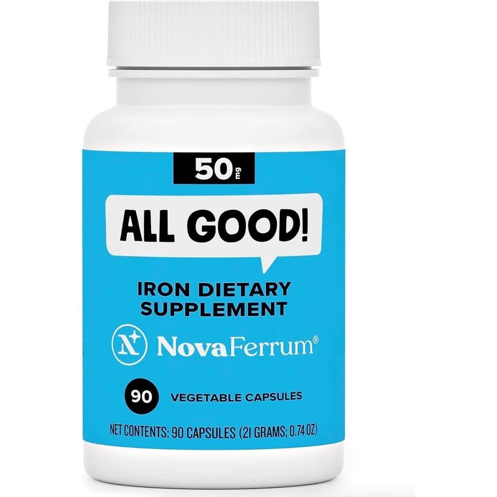 NovaFerrum Tudo Bem |   Suplementos de Ferro em Cápsulas para Adultos |   Anemia |   50mg de Ferro |   90 Porções |   Se