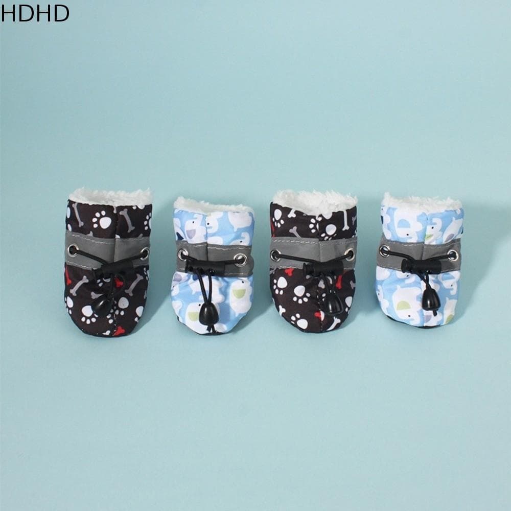 HDHD 4 Unidades De Sapatos Para Cães De Inverno , Antiderrapantes E Espessos Animais De Estimação , Meias Quentes Cachor