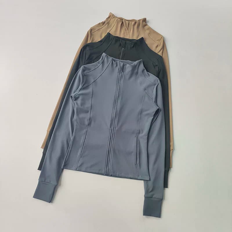 Jaqueta Esportiva Feminina, Ajuste Slim, Profissional, Secagem Rápida, para Corrida, Manga Longa, Camisa Pratiyog