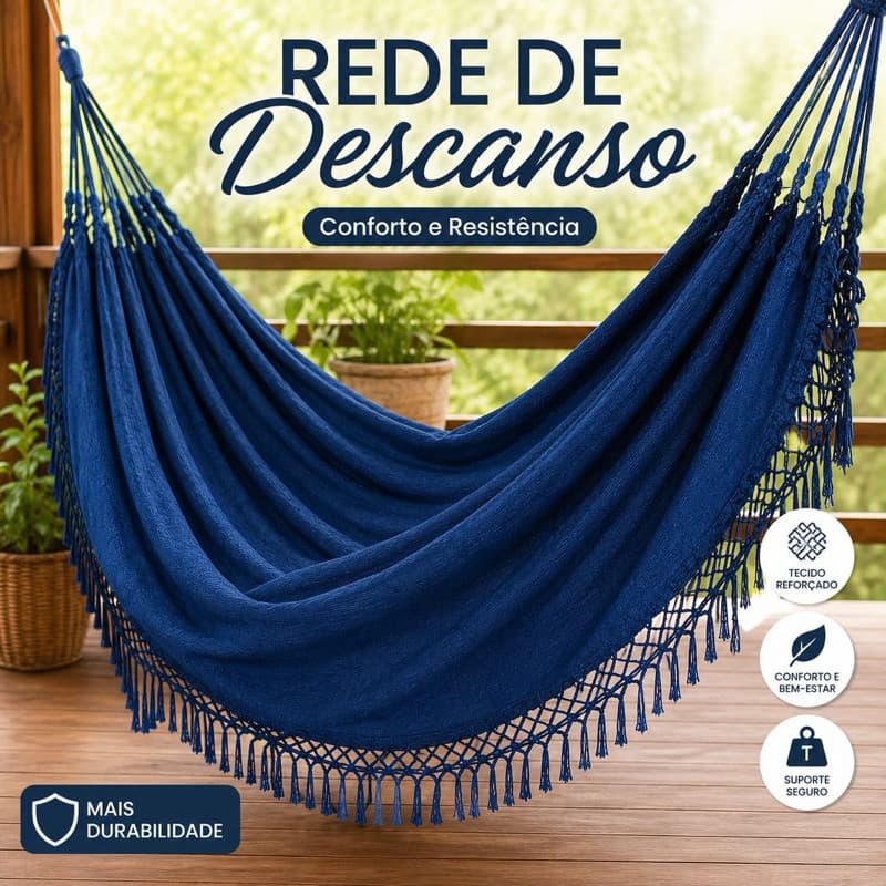 Rede de Descanso Reforçada - Grossa e Confortável | Tecido Resistente