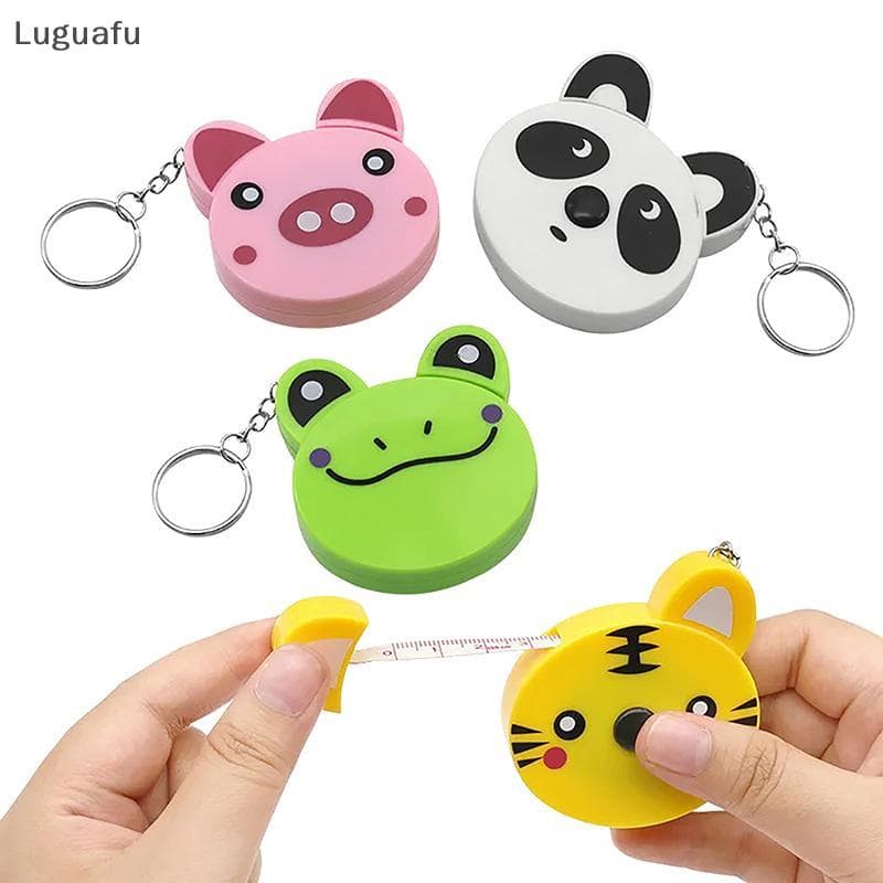 Luguafu Fita Métrica De Desenho Animado 0-150cm 0-60 Polegadas Mini Portátil Fofo Formato De Animal Chaveiro Automática