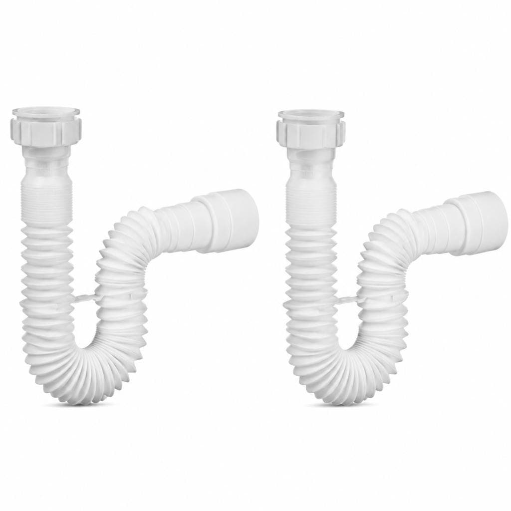 Kit 2 Sifões Inteligentes Bruen Branco 70cm ABS Universal Instalação Rápida Banheiro