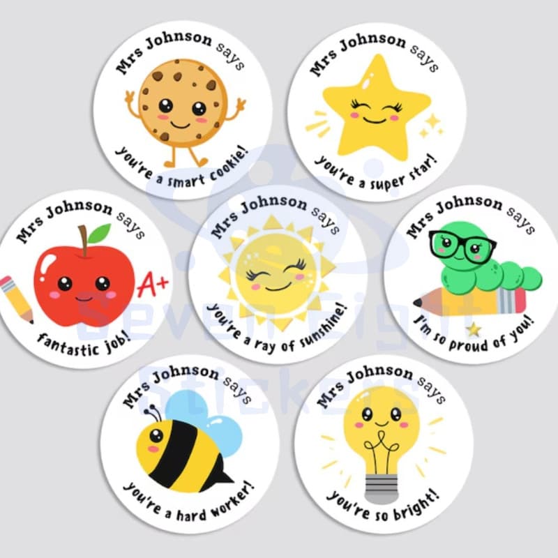 Adesivos Personalizados De Recompensa Para Professores | " Well Feitos " Exclusivos Estudantes 3-8 cm