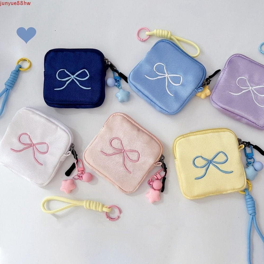 Carteira JUNYUE Cute Zero , Com Pingente De Laço E Bolsa De Moedas , Cosmética Macia Portátil Estilo Coreano