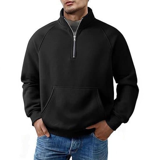 Moletom masculino de manga Raglan europeu americano transfronteiriço, outono inverno, jaqueta solta de lã, camisa mascul