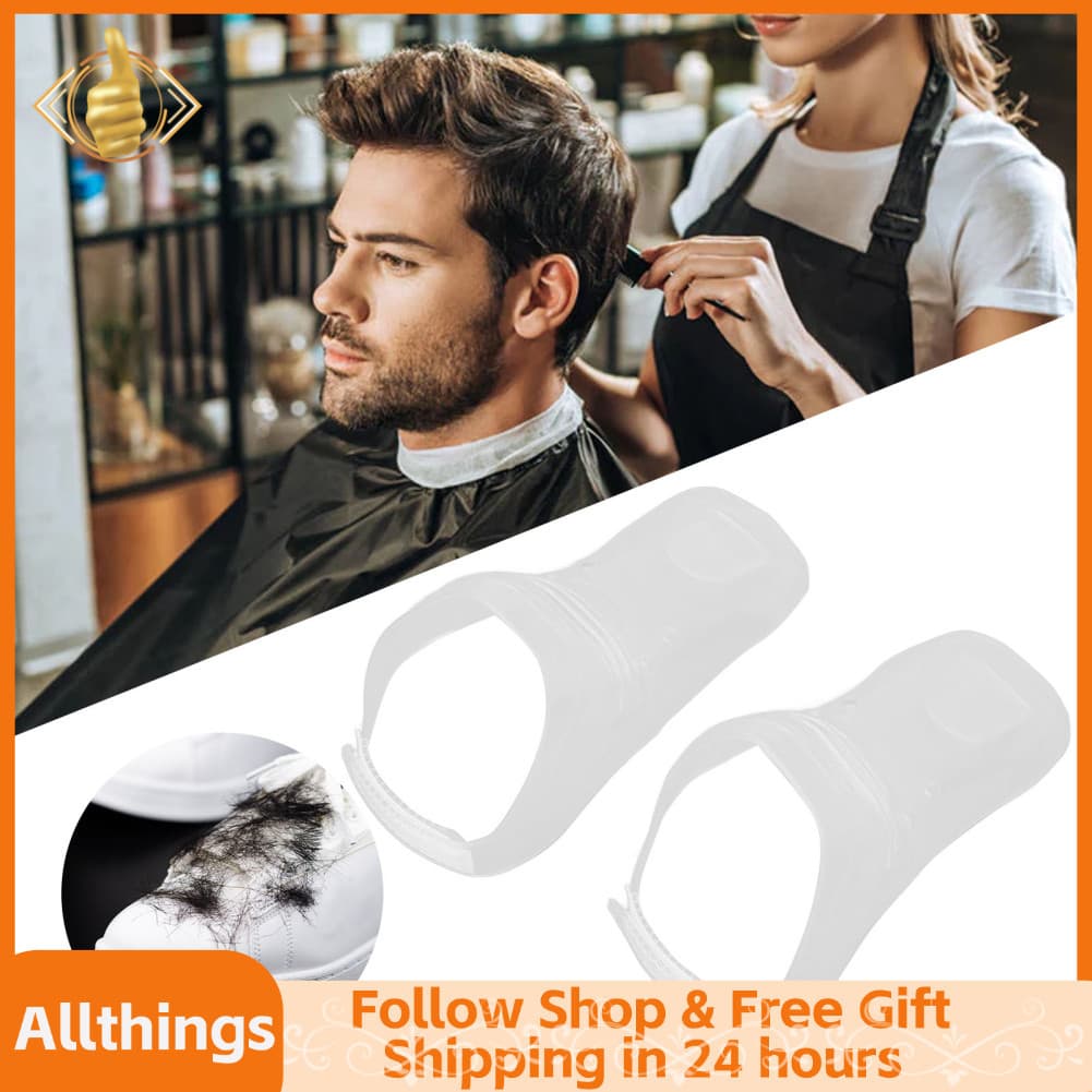 Allthingss-br Allthingss-br Capa para sapato de corte de cabelo, 1 par de sapatos de barbeiro de silicone transparente