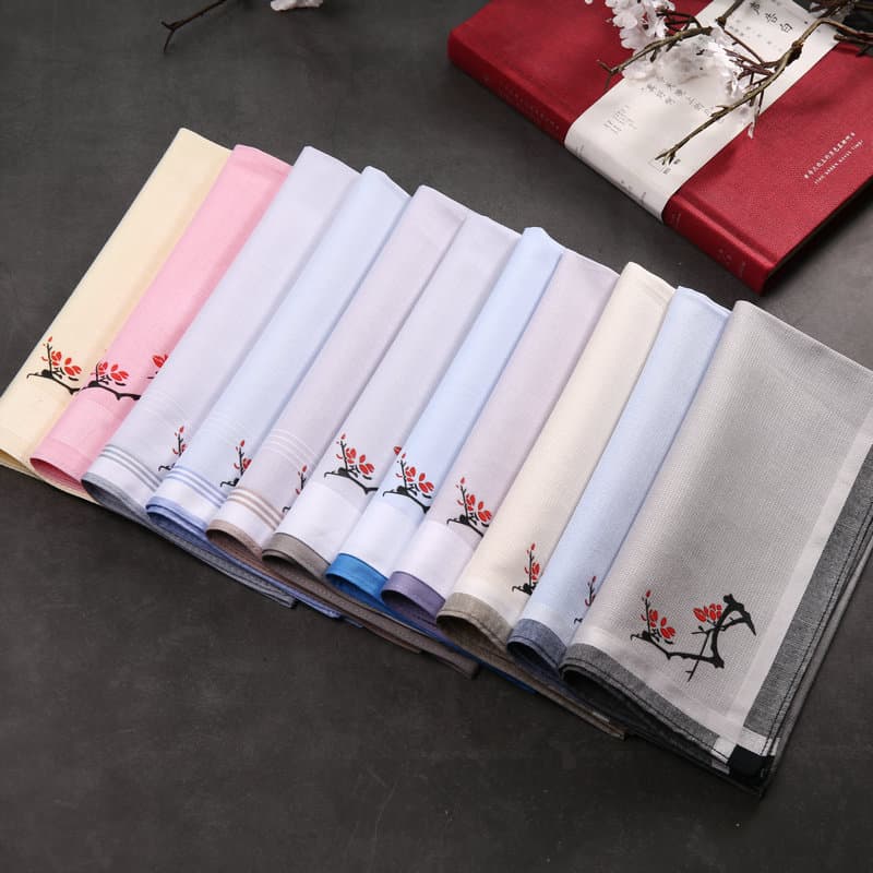 SONKISS senhoras elegante lenço de algodão puro limpar suor lenço absorver água Retro antigo lenço dia das mães Magno
