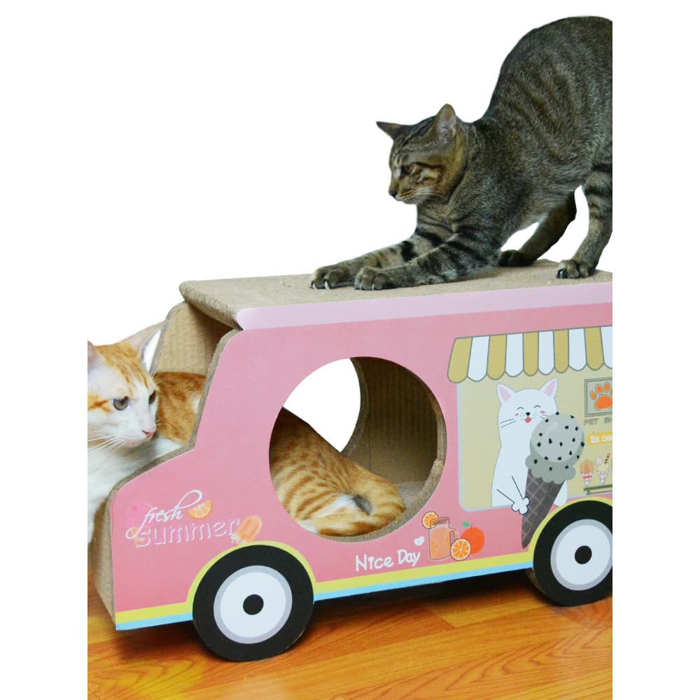 Placa de arranhar para gatos, papel ondulado, areia para gatos, ônibus escolar, garra de gato, resistente a arranhões, t