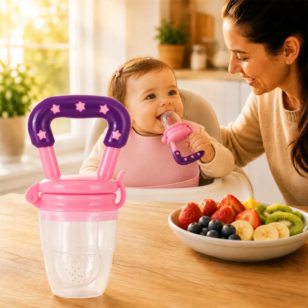 Chupeta Alimentadora Porta Frutas Mordedor Bebê Silicone Infantil Bico Frutinha Alimentar Comida