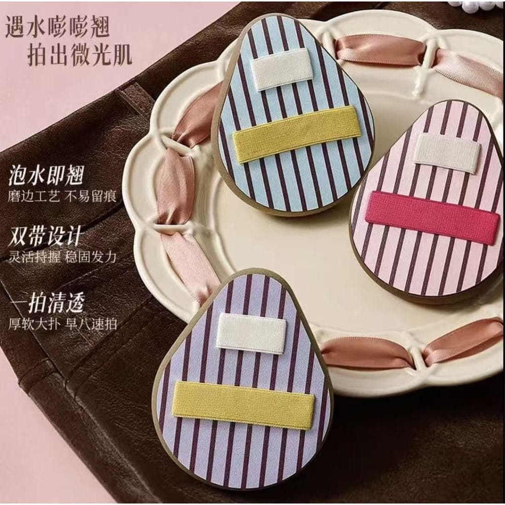 Esponja de Maquiagem em Pó Double Ribbon Duck Pear OK, Ferramenta de Maquiagem, Esponja Marshmallow para Corretivo, Base