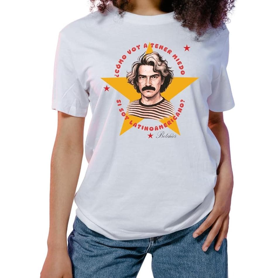 Camiseta Belchior Latinoamericano, América Latina, 100% Algodão Premium, Unissex, Preta,P a G3