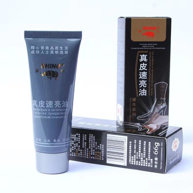 Rhino marca sapato polonês couro genuíno rápido óleo brilhante Universal preto marrom branco cuidados Fluff manutenção l