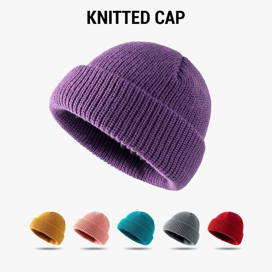 Unisex Tricotado Touca Boné Hip Hop Chapéu Gorros Liso Da Moda Topi Unissex De Neve Lã Feminina Pop
