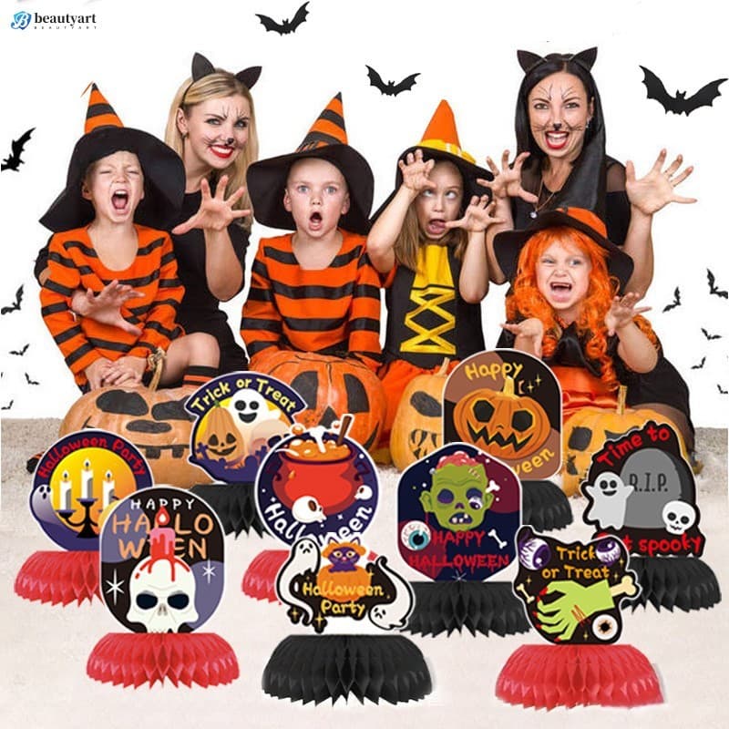 9 Unidades De Enfeites De Halloween Em Favo De Mel-Decoração Artesanal Fácil De Usar Para Carnaval Doméstico