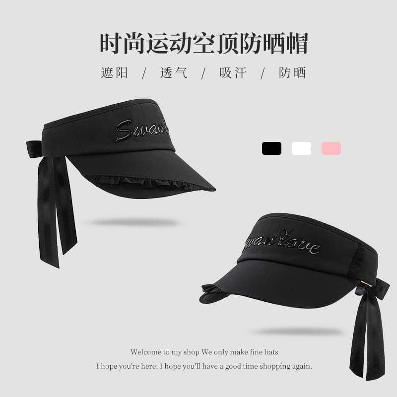 Outono inverno novo estilo boné de golfe feminino rendas Bowknot oco boné superior esportes ao ar livre pára-sol proteto