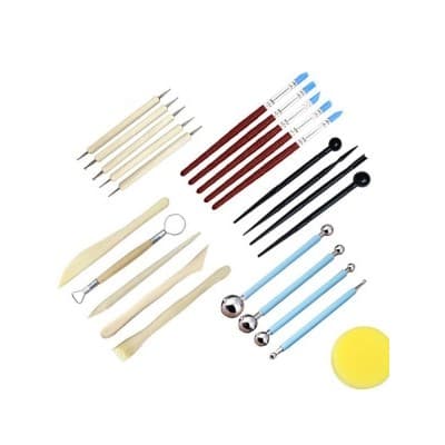 Barra de bola de aço ferramenta de escultura de cerâmica conjunto de 24 peças escultura em argila Tao bar DIY modelagem