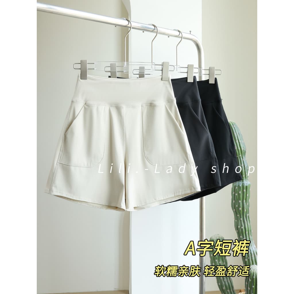 Shorts esportivos femininos soltos respiráveis Pilates Yoga calças de três pontos verão correndo treinamento calças de s