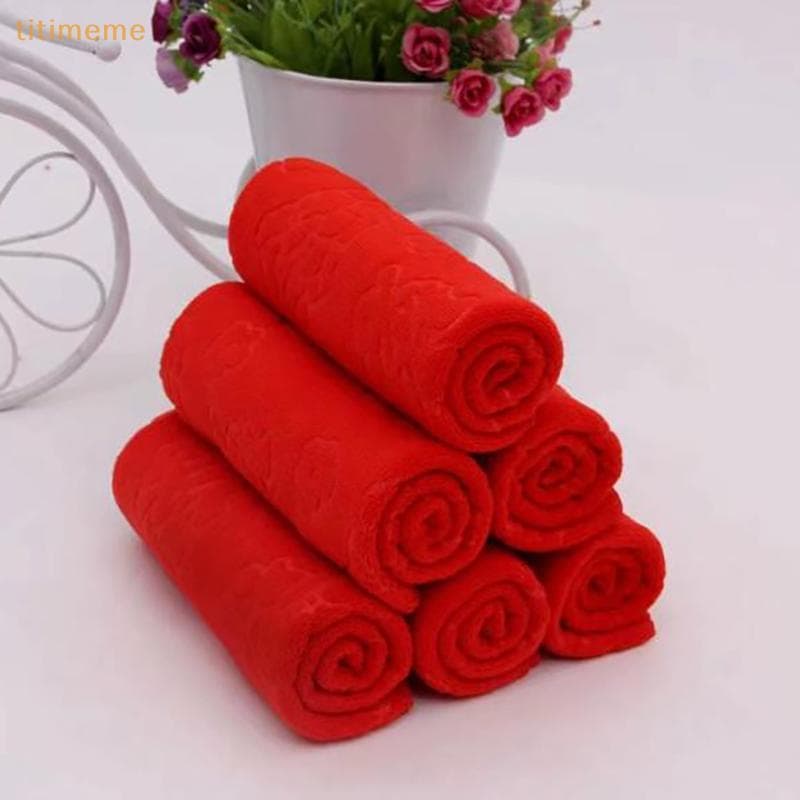 tr Grande Vermelho Em Relevo Palavra Feliz Toalha Vermelha Chão Veludo Thi Lenço De Casamento sg
