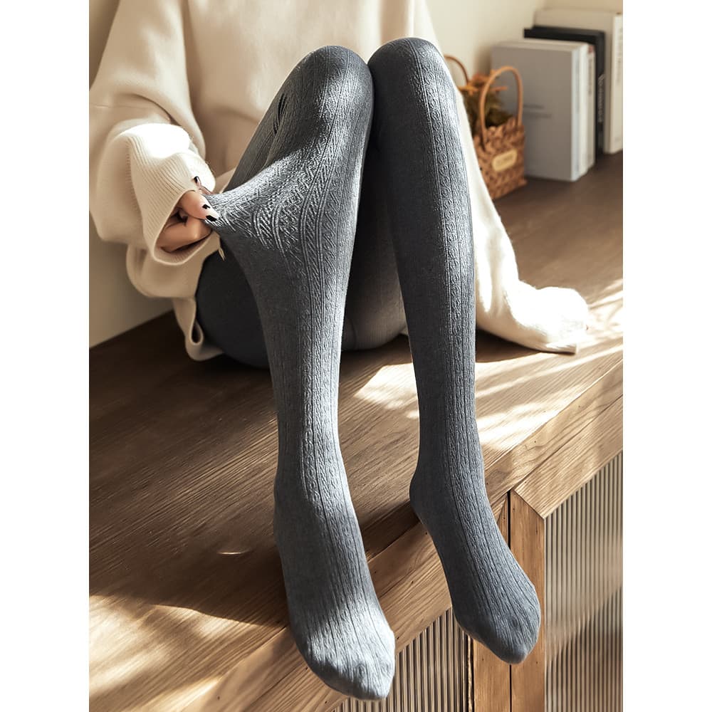 Leggings rosqueadas mulheres não deixam cair barracas novo estilo primavera outono cintura alta mais lã fina outono inve