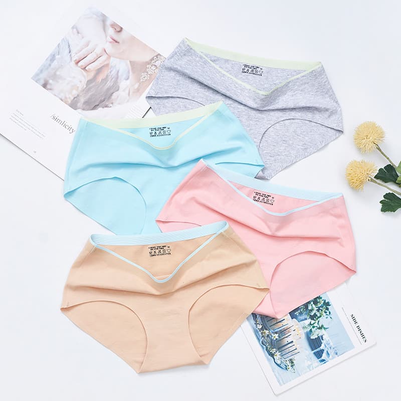 Vendas diretas da fábrica roupa interior feminina algodão puro venda quente cintura média cor combinando Hip Lift respir