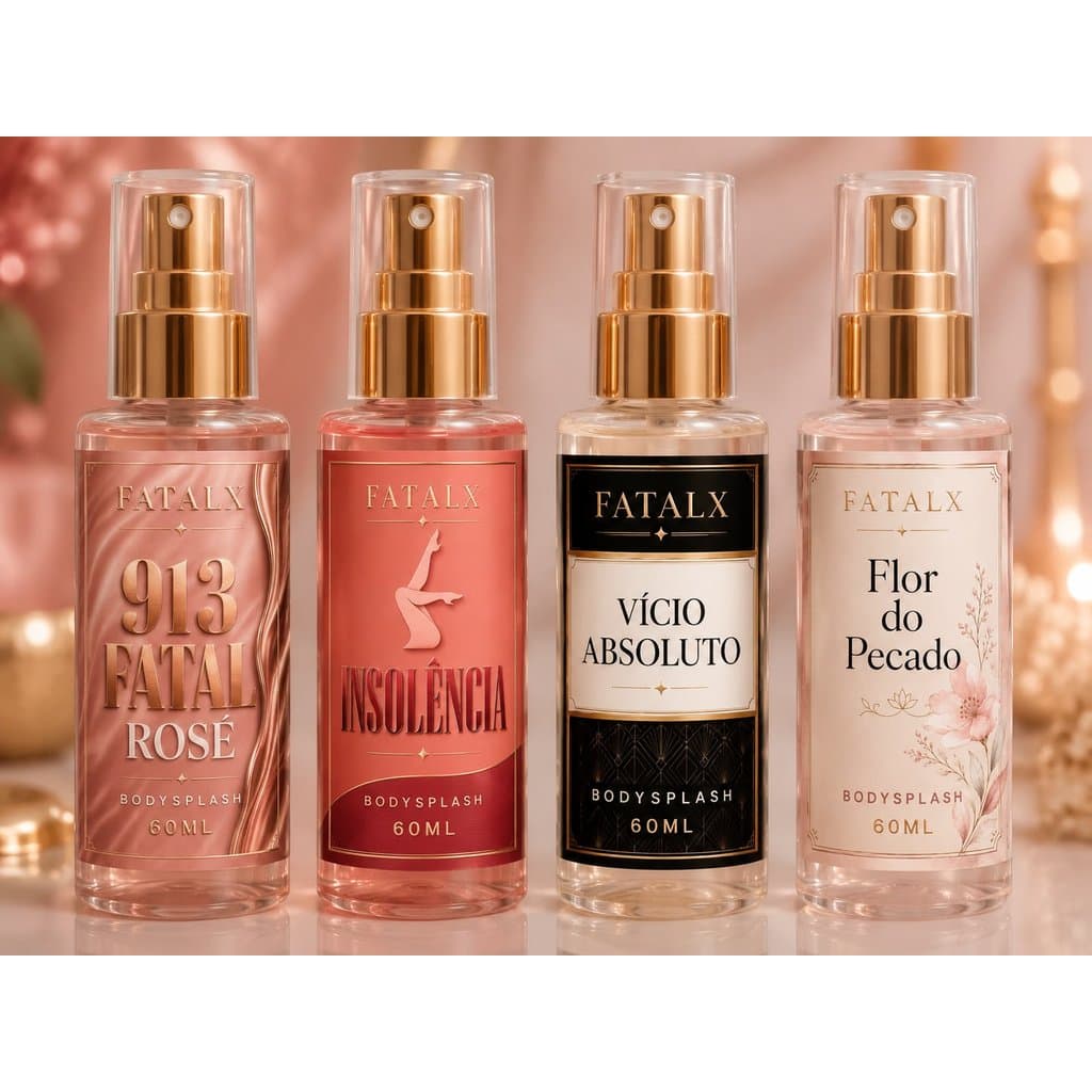 Body Splash Feminino FatalX 60ml | 4 Fragrâncias Marcantes e Perfumadas