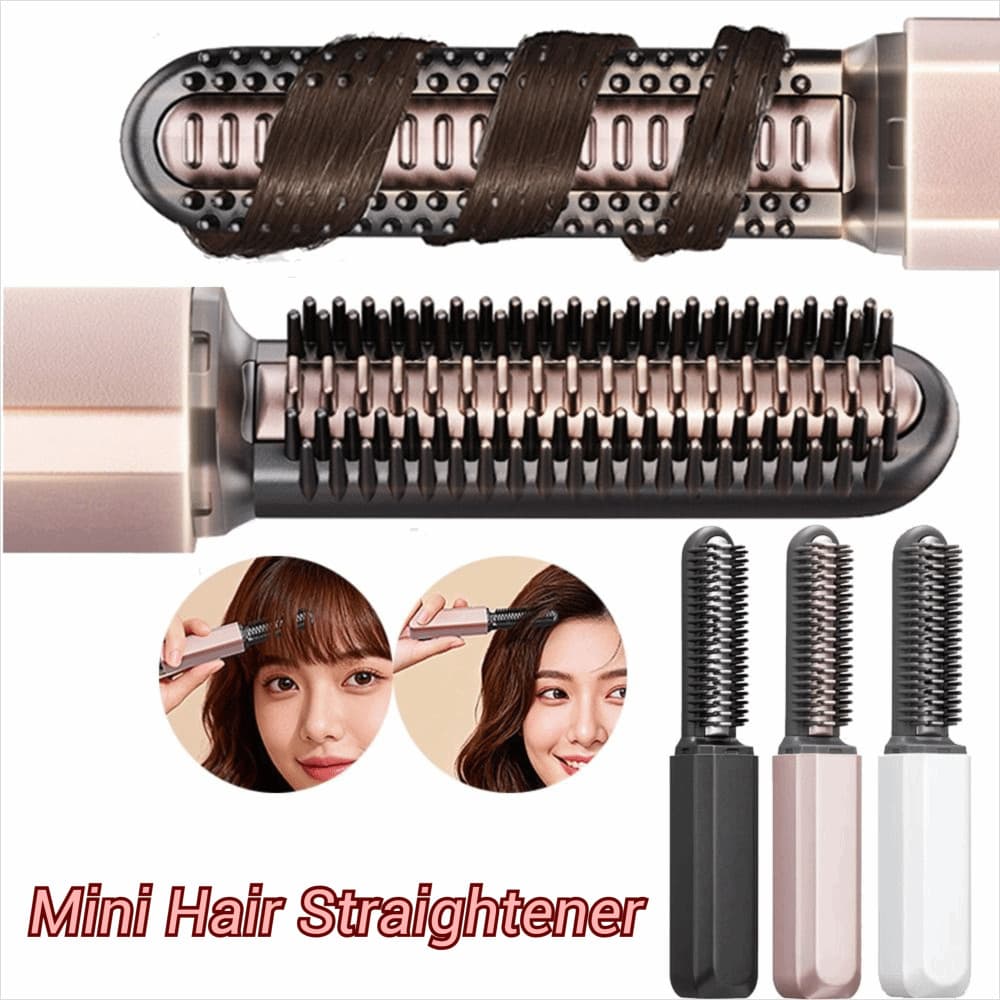 FIWICKA Mini Alisador De Cabelo , Escova Alisadora Sem Fio Portátil Frizz , Recarregável