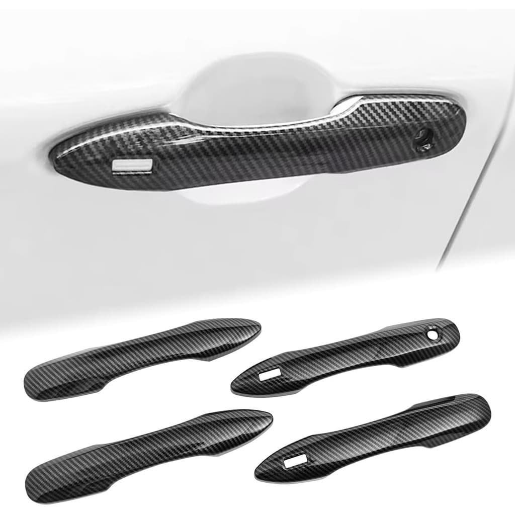 Capa De Maçaneta De Porta De Fibra De Carbono Compatível Com Toyota Corolla 2020-2023 2024 2025 Acessórios Para Camry 20