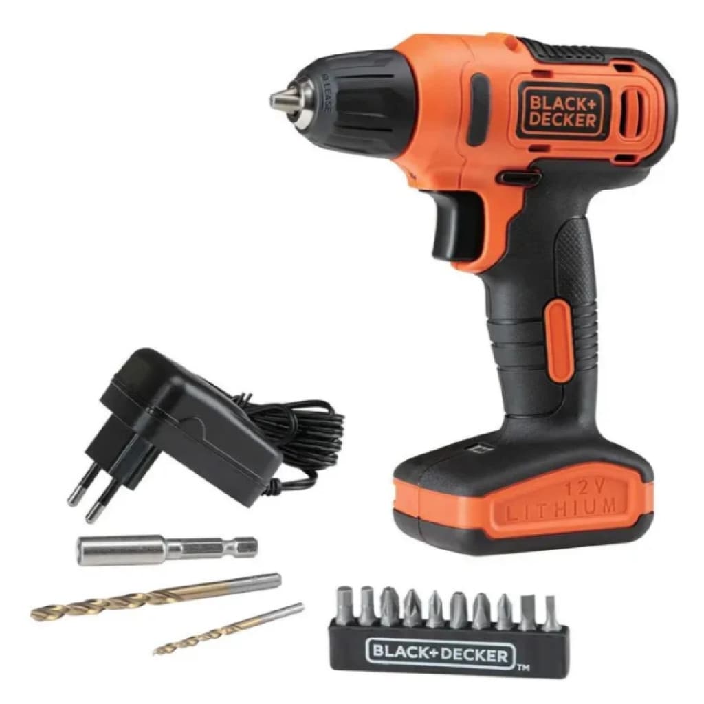 Parafusadeira Furadeira 12V Íon Lítio LD12S-BR 3/8 10mm com 13 Acessórios Carregador Bivolt