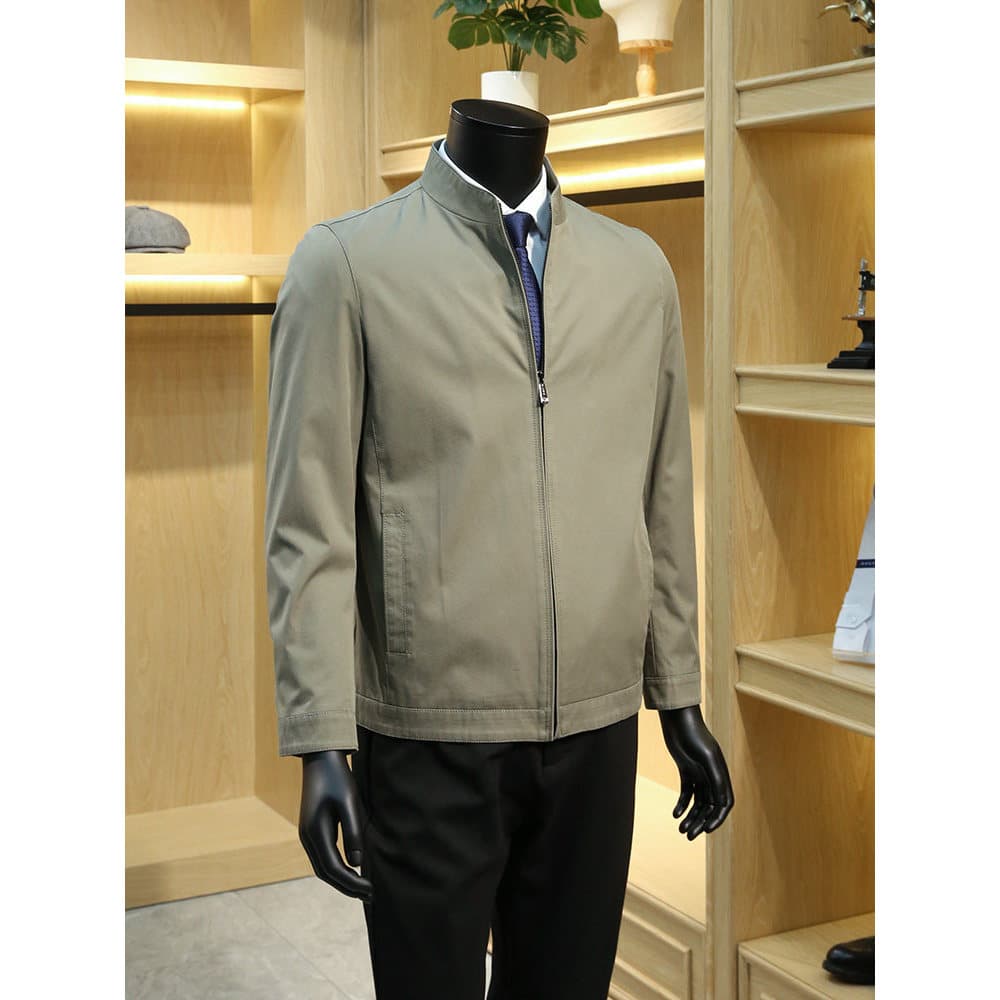 Roupas do dia dos pais pai livre jaqueta masculina de meia-idade curto gola alta puro algodão negócios Casual algodão pr