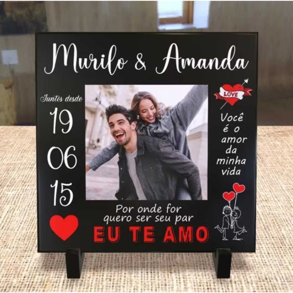 Azulejo Personalizado Casal/ Namorados com foto_ PARA_PRESENTES
