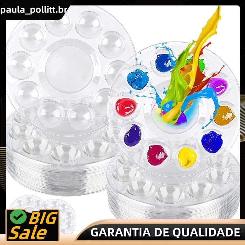 Para Arte DIY 100 Bandejas De Pintura Transparente , 5.7 Em Paletes De Plástico Redondos , Paleta Acrílica Aquarela